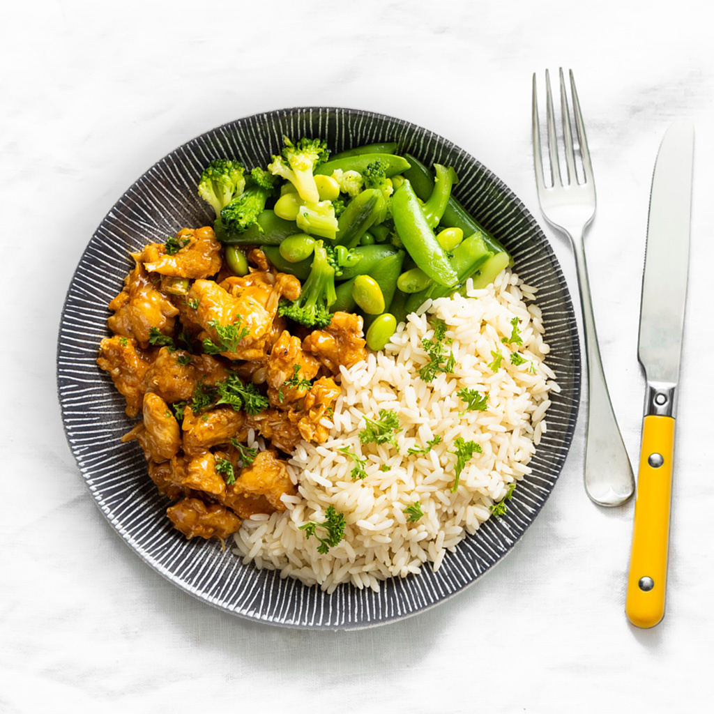 Spiermassa: Teriyaki kip - Basmati - Wok verde