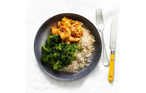 Droogtrainen: Gamba's - Basmati - Broccoli