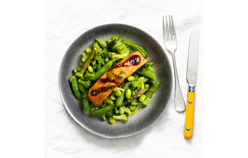 Afvallen: Teriyaki zalmfilet - Groene groenten