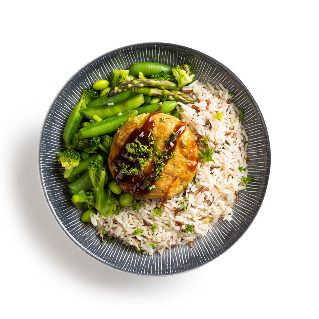 Conditie: Kipburger - Basmati - Wok verde