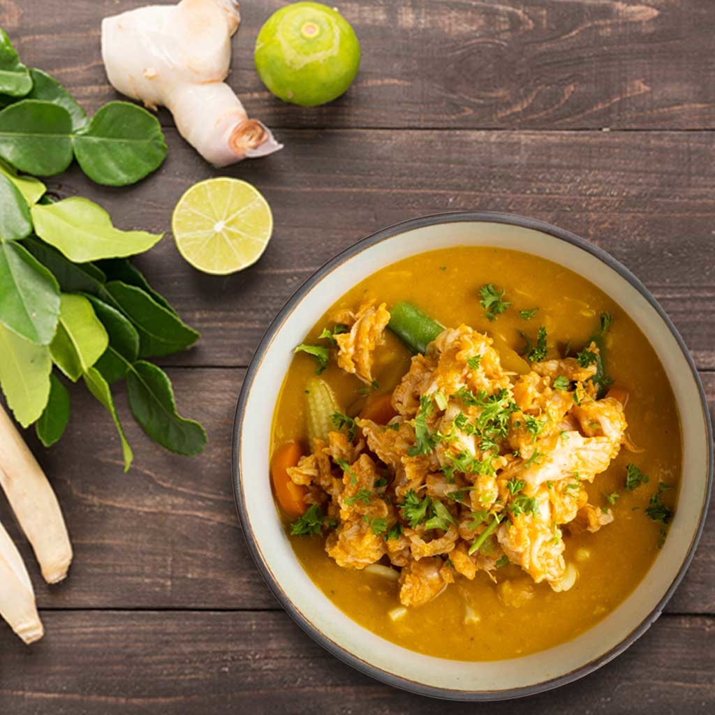 Thaise Rode Curry Soep met Kip