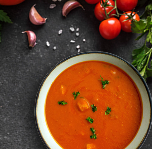 Tomaten Soep met Kipstukjes