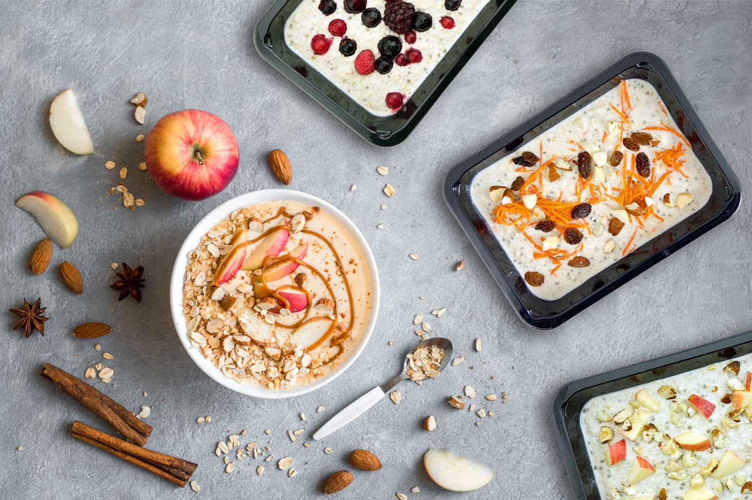 Overnight oats: Ontbijt pakket (6 stuks)