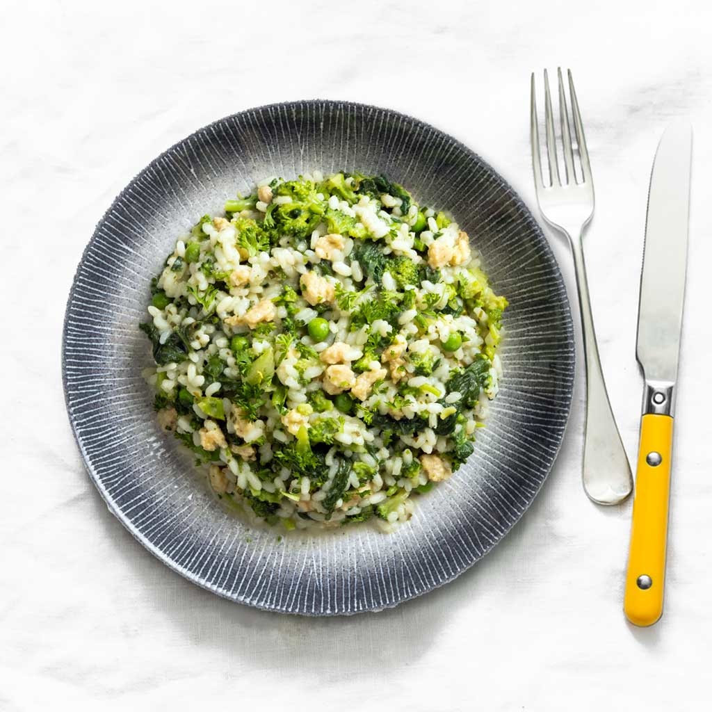 Spiermassa-Risotto-Kip