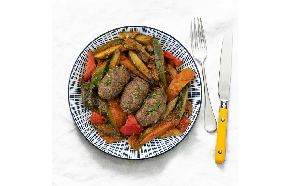 Afvallen - Mediterraanse Groentestoof met Kebab