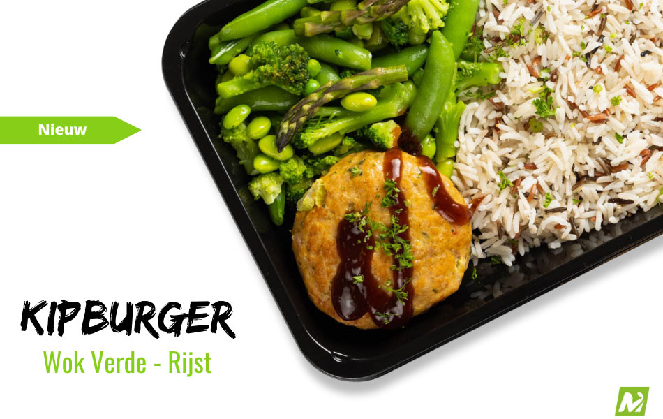 Droogtrainen: Kipburger - Basmati - Wok verde