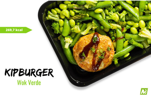 Afvallen: Kipburger - Wok verde