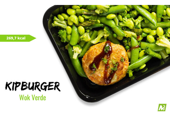 Afvallen: Kipburger - Wok verde