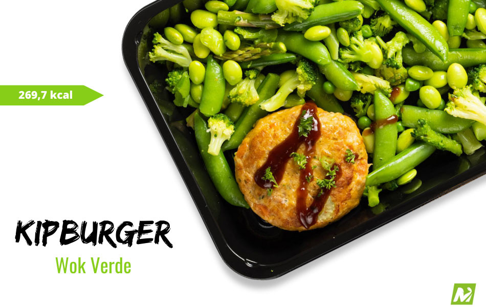 Afvallen: Kipburger - Wok verde
