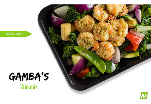 Afvallen: Gamba's - Gewokte grove groenten