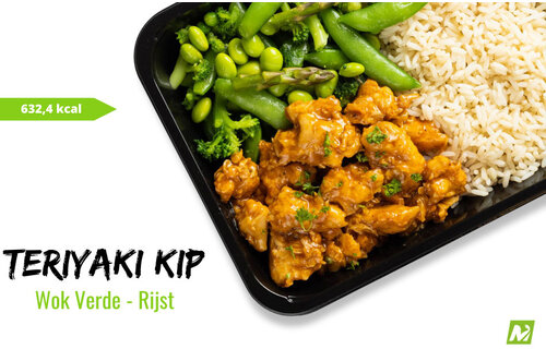 Spiermassa: Teriyaki kip - Basmati - Wok verde
