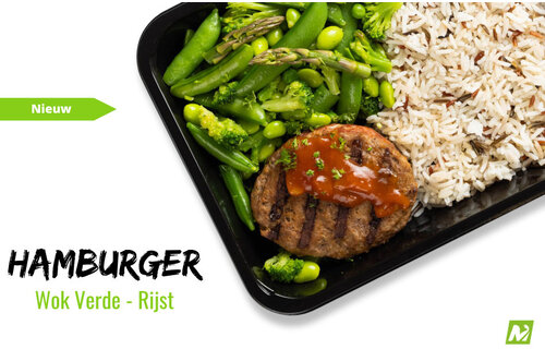 Conditie: Rundburger - Basmati - Wok verde