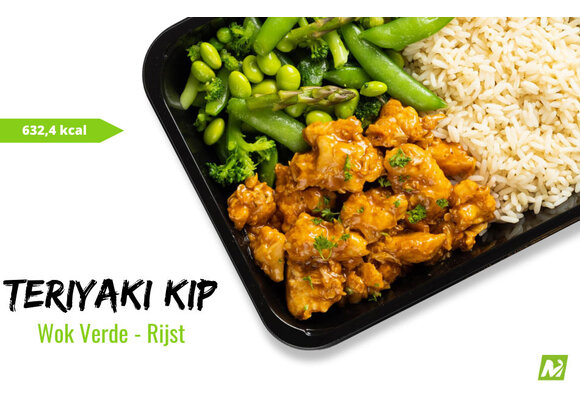 Conditie: Teriyaki kip - Basmati - Wok verde