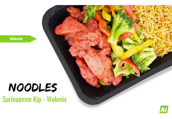 Conditie: Surinaamse kippendij - Noodles - Broccoli