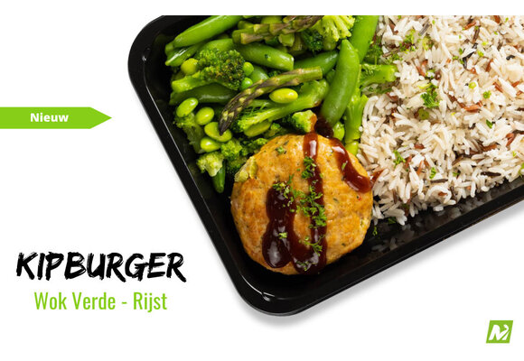 Conditie: Kipburger - Basmati - Wok verde