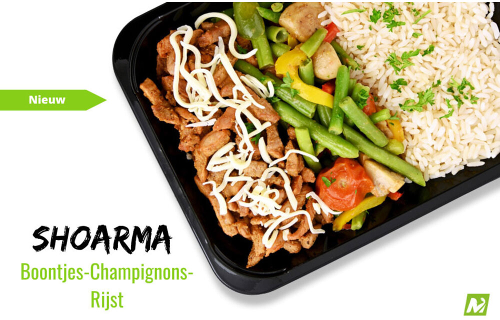 Droogtrainen- Kip shoarma - Rijst - Groentemix