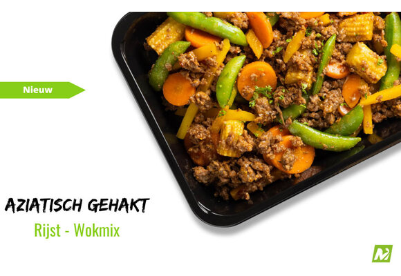 Droogtrainen: Aziatisch rundergehakt - Rijst - Wokmix