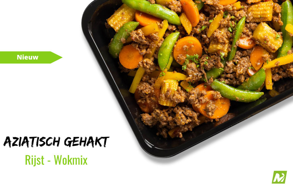 Spiermassa: Aziatisch rundergehakt - Rijst - Wokmix