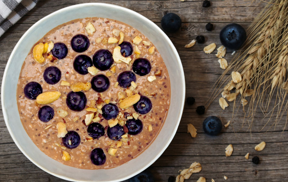 Overnight oats: Nutella - Blue berries