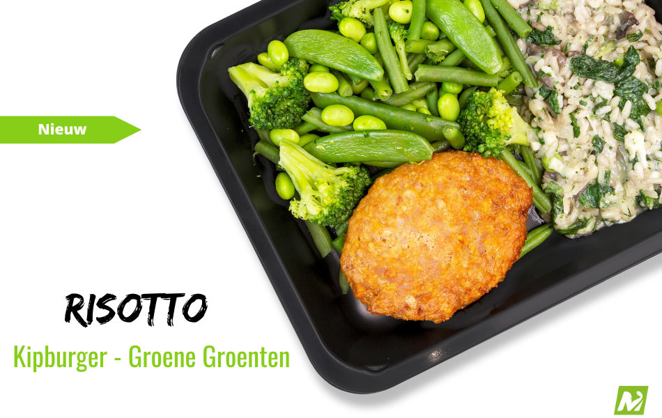 Afvallen: Risotto - Kipburger - Groene groenten