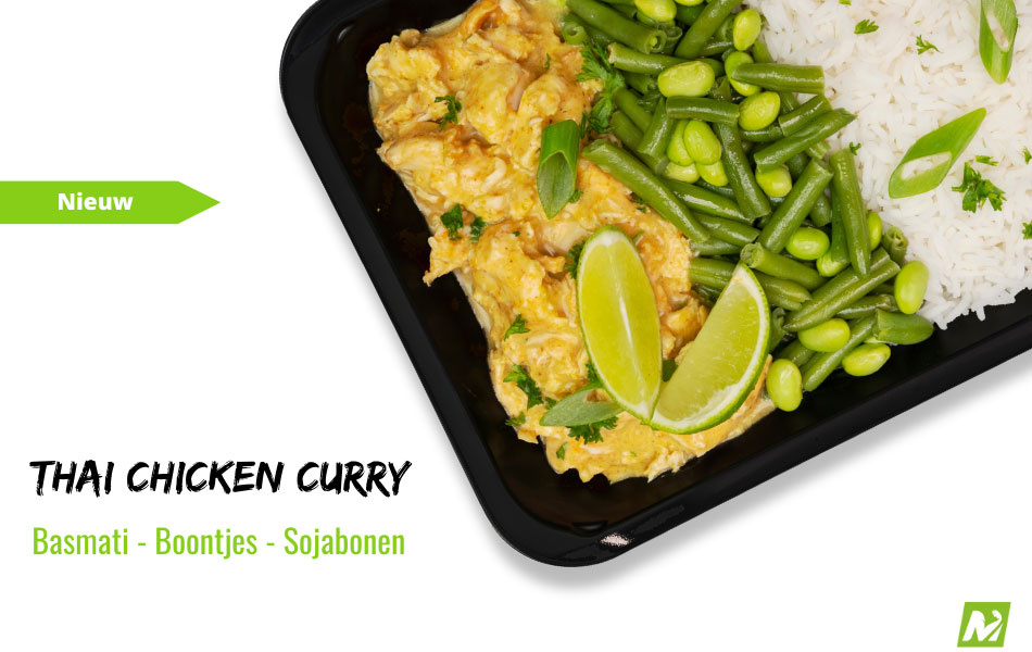 Spiermassa: Thai chicken curry - Basmati - Boontjes