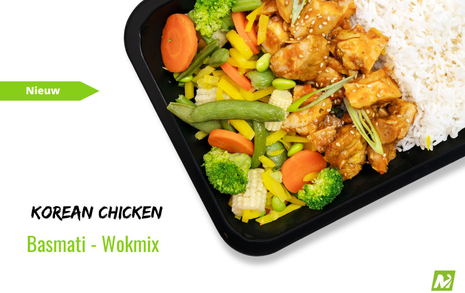 Droogtrainen: Korean chicken - Basmati - Wokmix