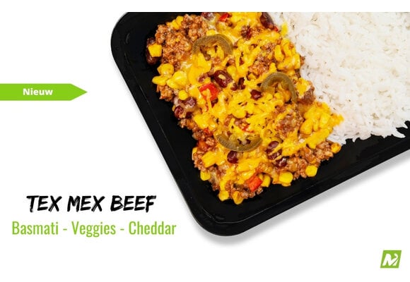 Droogtrainen: Tex Mex Beef - Basmati - Cheddar