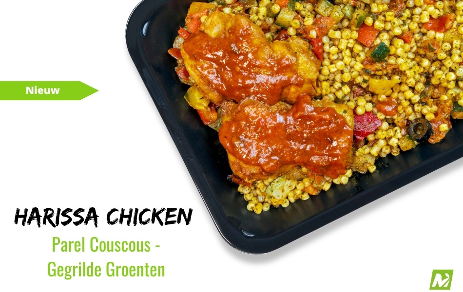 Droogtrainen: Harissa Chicken - Parel Couscous - Gegrilde groenten