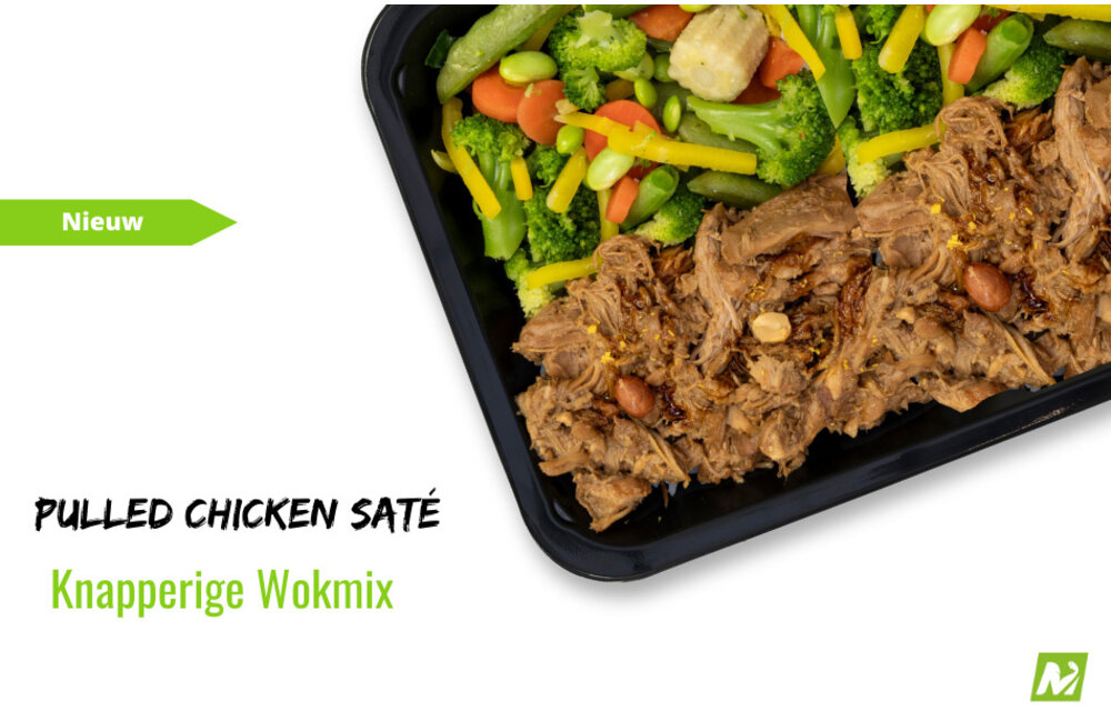 Afvallen: Pulled chicken saté - Wokmix