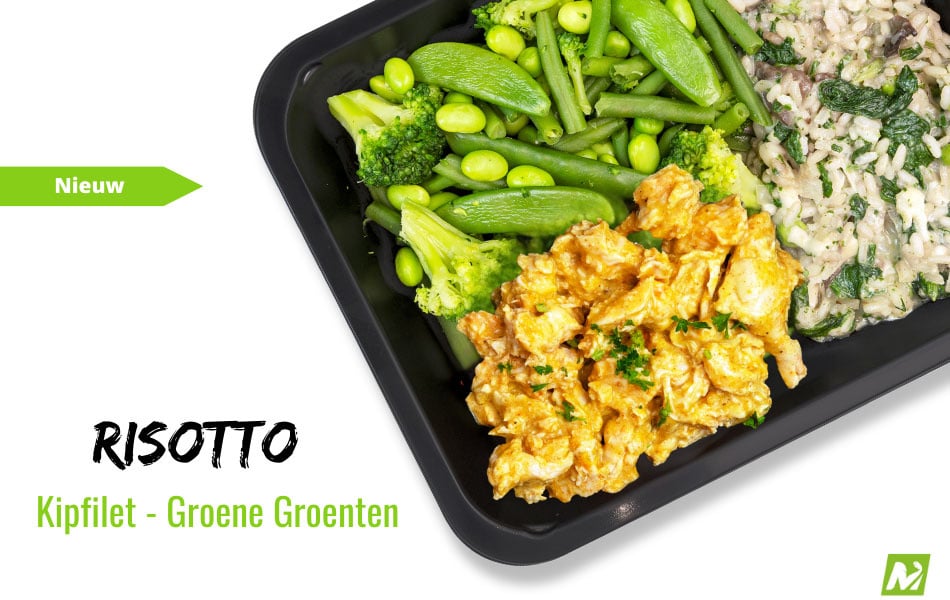 Afvallen: Risotto - Groene groenten -Kip