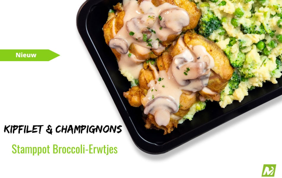 Droogtrainen: Stamppot Broccoli-Erwtjes-Kipfilet-Champignons