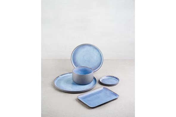 Baikal blue bord 39,5x12,5cm ovaal