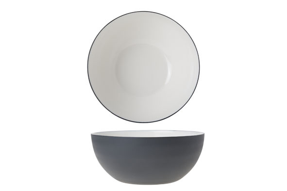 Alu bowl 16.5xh7cm wit email graphite gr