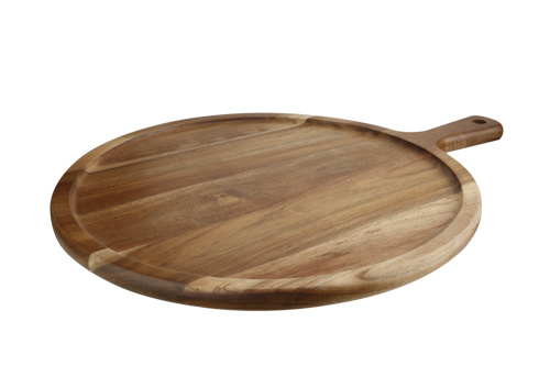 Acacia snijplank d38xh2cm rond acacia