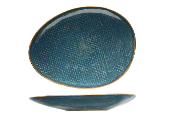 Aicha blue broodbordje 15x11cm ovaal
