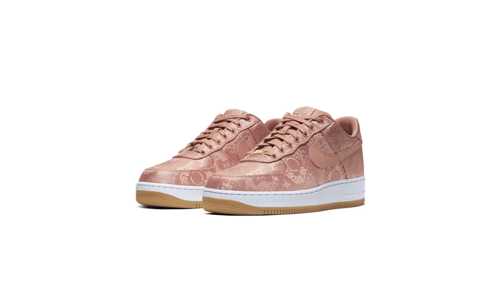 white and rose gold air force 1