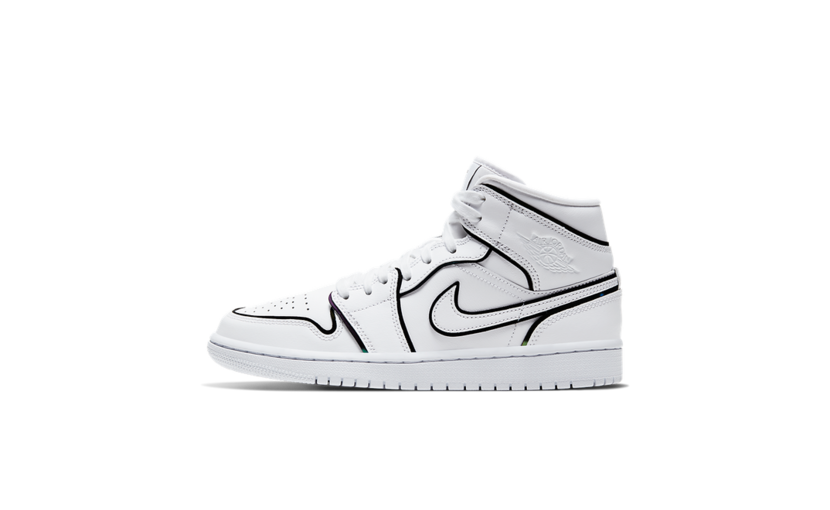 air jordan 1 mid iridescent reflective white