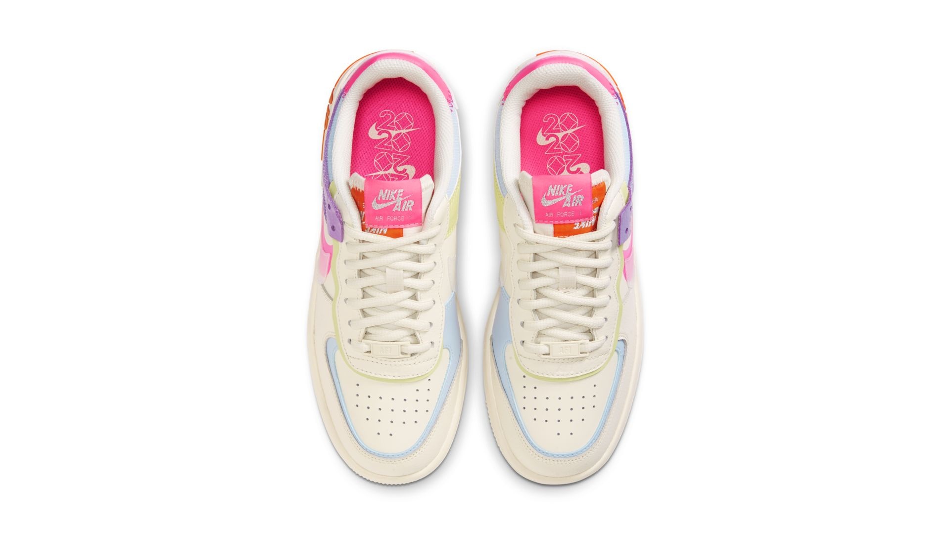 nike air force 1 shadow sneakers in off white and pink