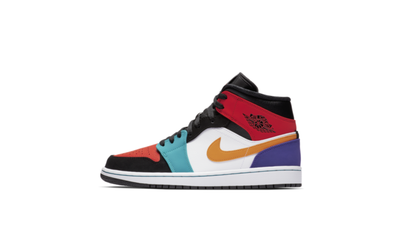 Air Jordan 1 Mid 'Bred Multi-Color 