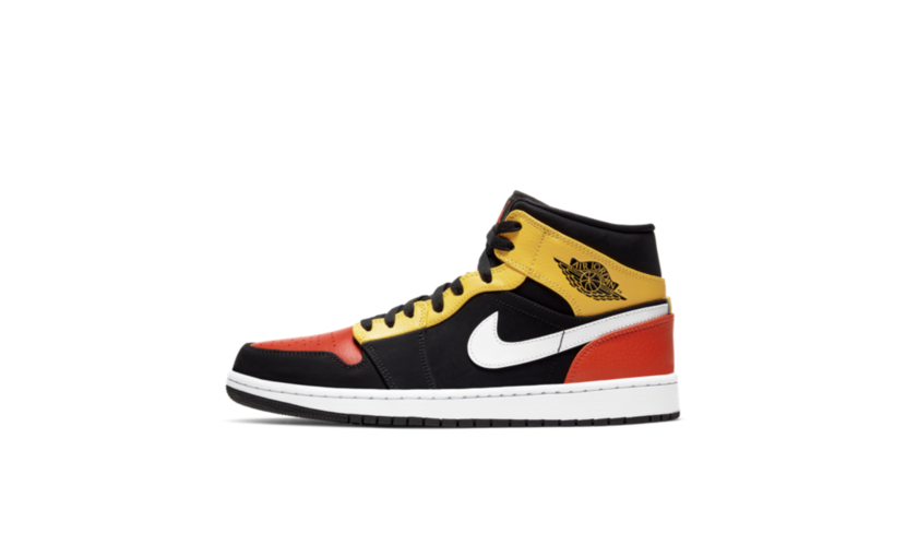 air jordan 1 mid red and yellow