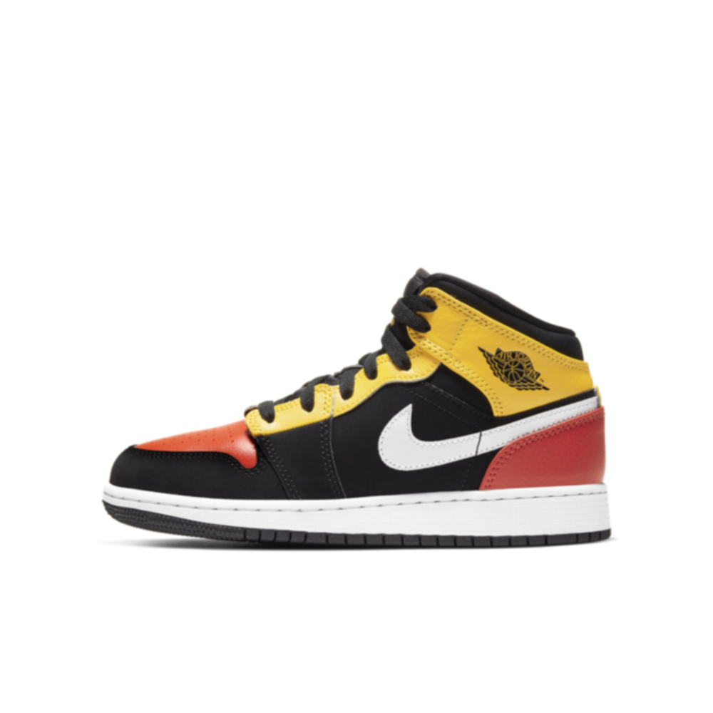 jordan 1 mid black amarillo team orange