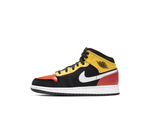 orange yellow black jordan 1