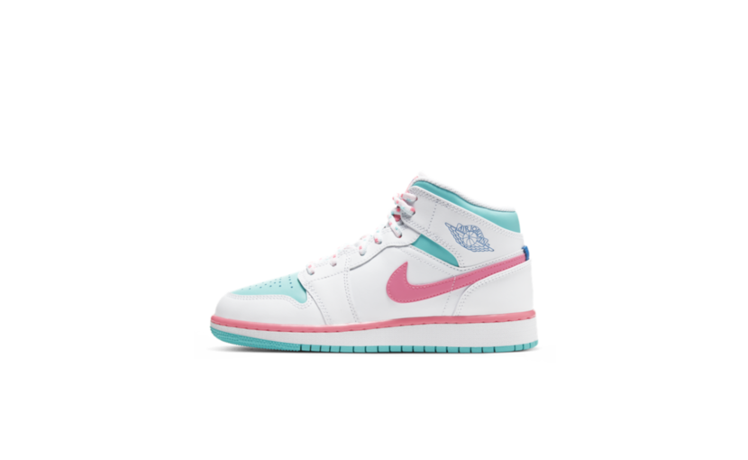 air jordan 1 mid se pink and green