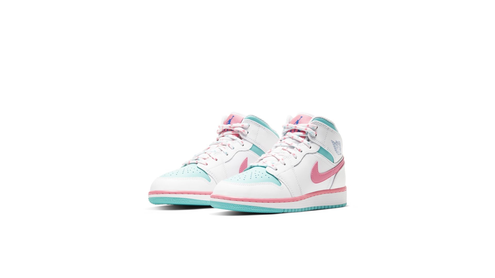 air jordan 1 mid white pink green soar