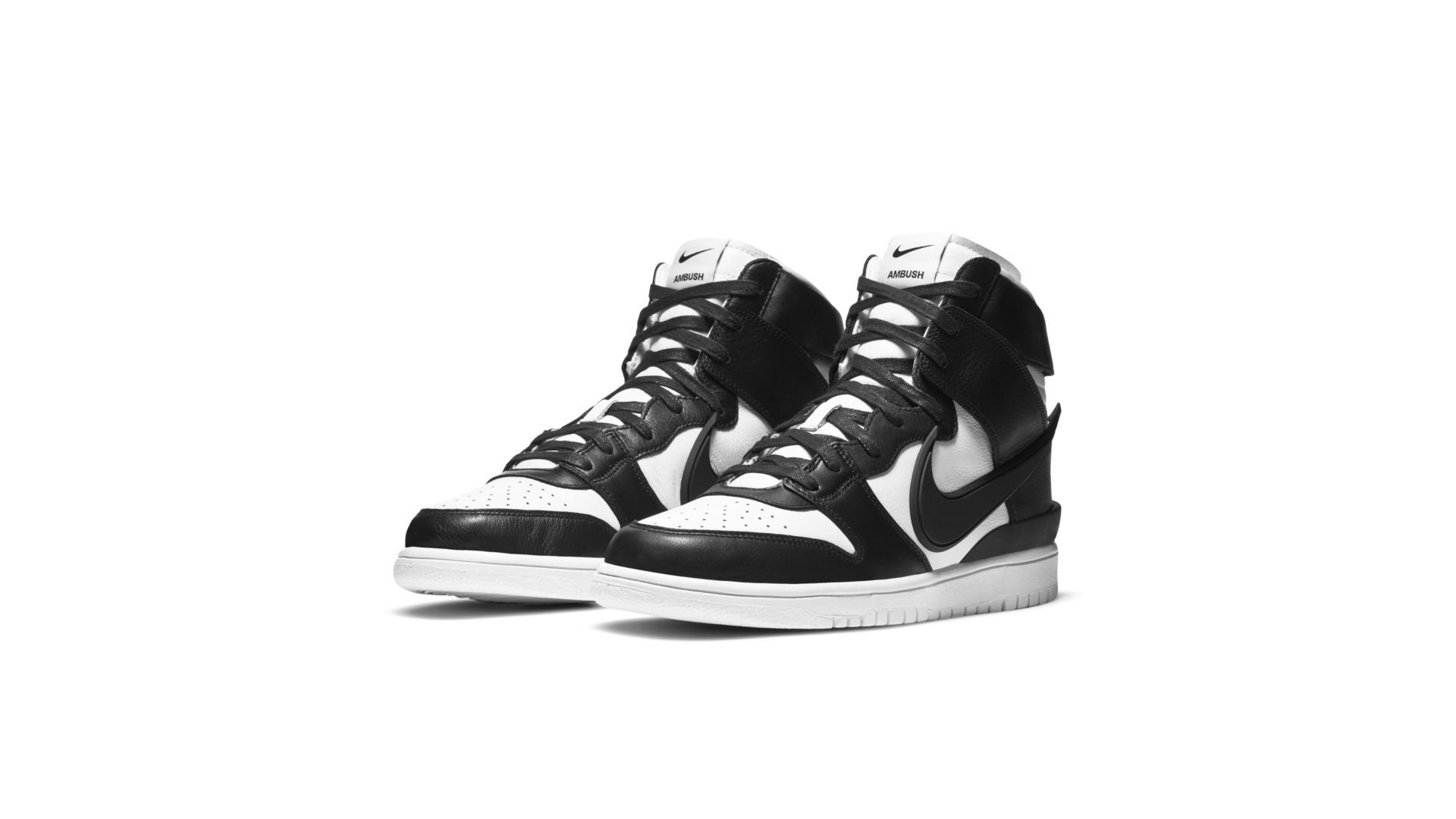 nike dunk high black and white