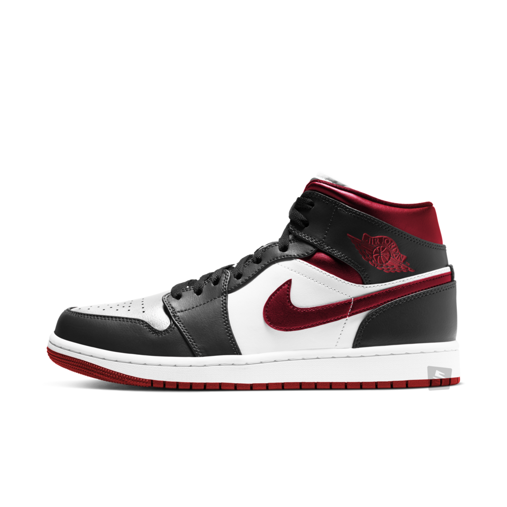 black white and red air jordan 1