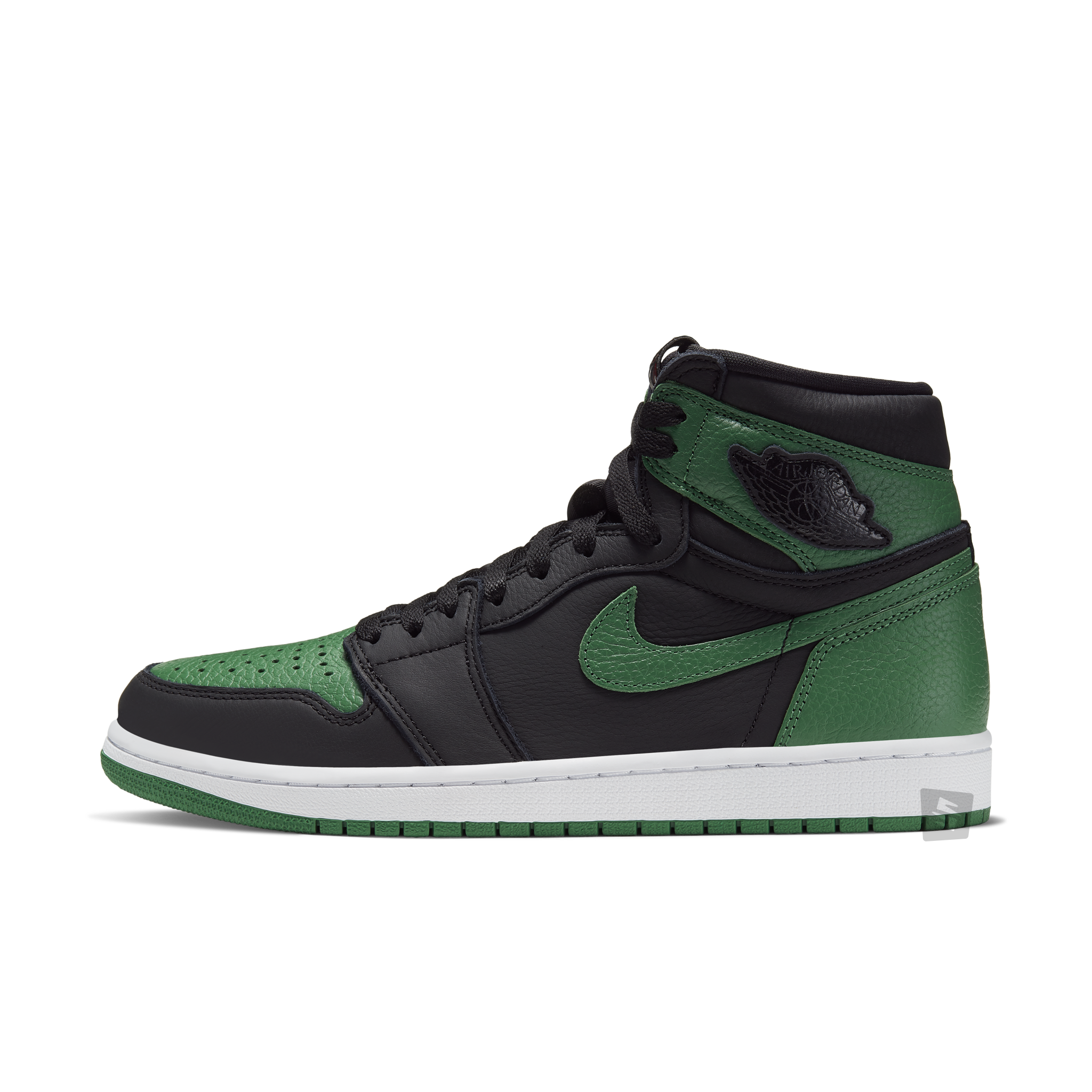 air jordan ones green and black