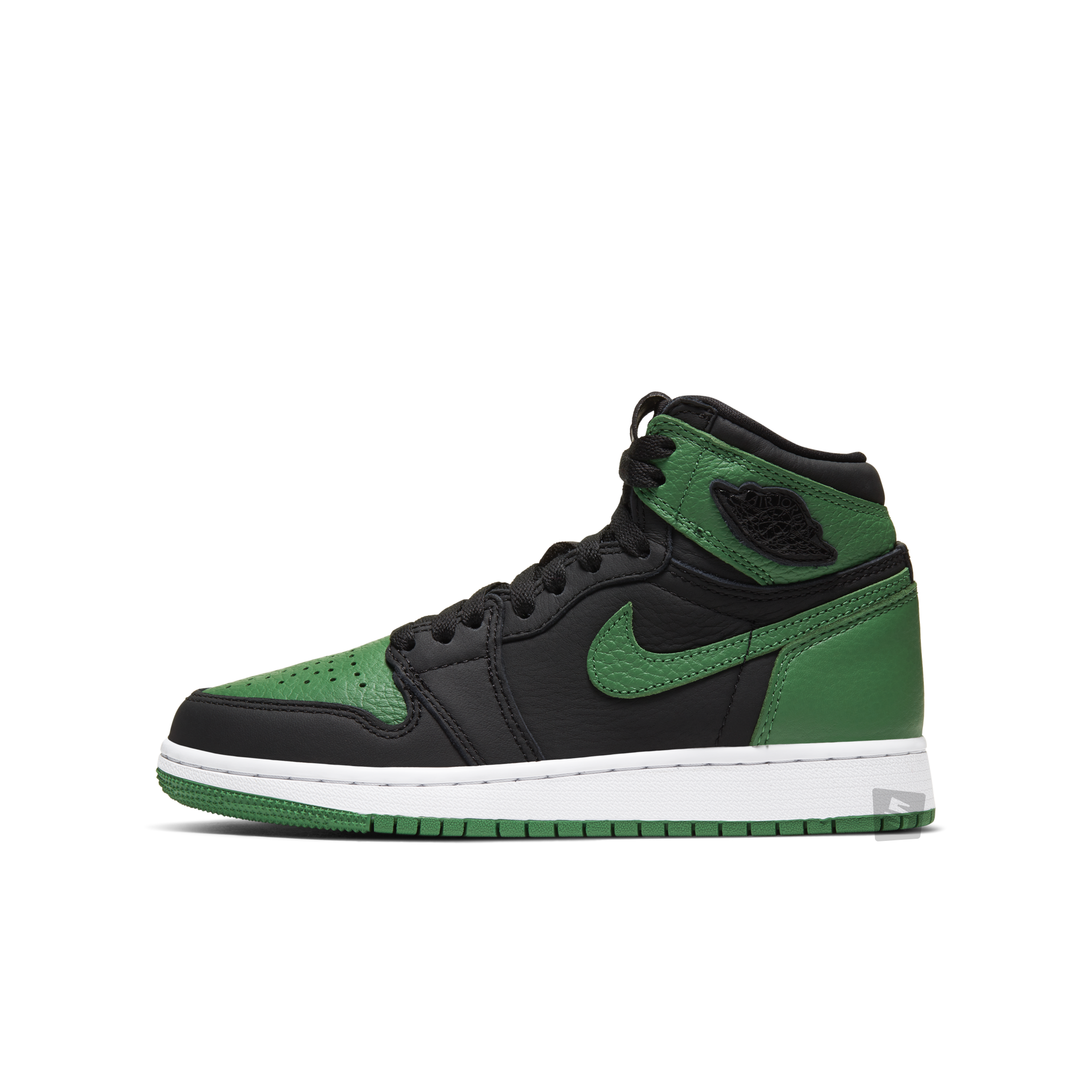the green and black jordans