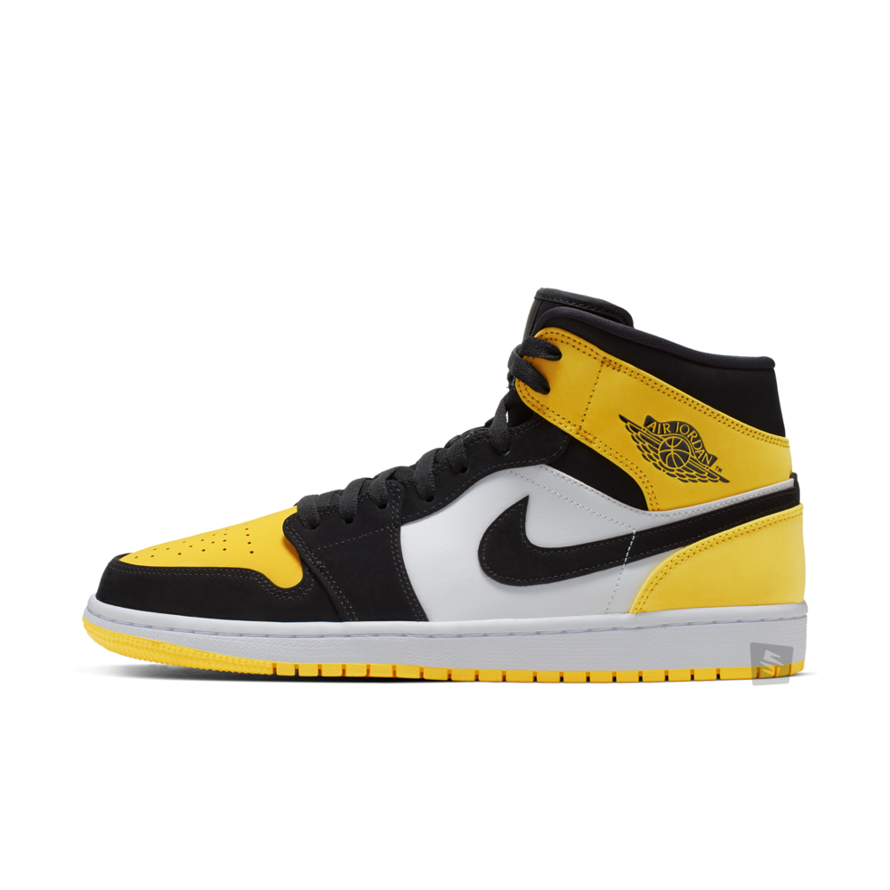 air jordan mid 1 black and yellow