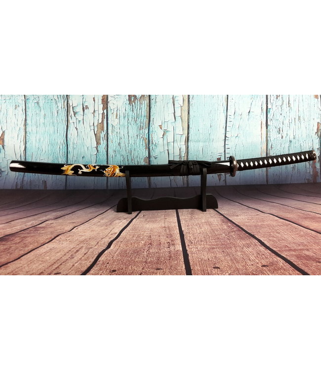 Samoerai zwaard met draak op saya